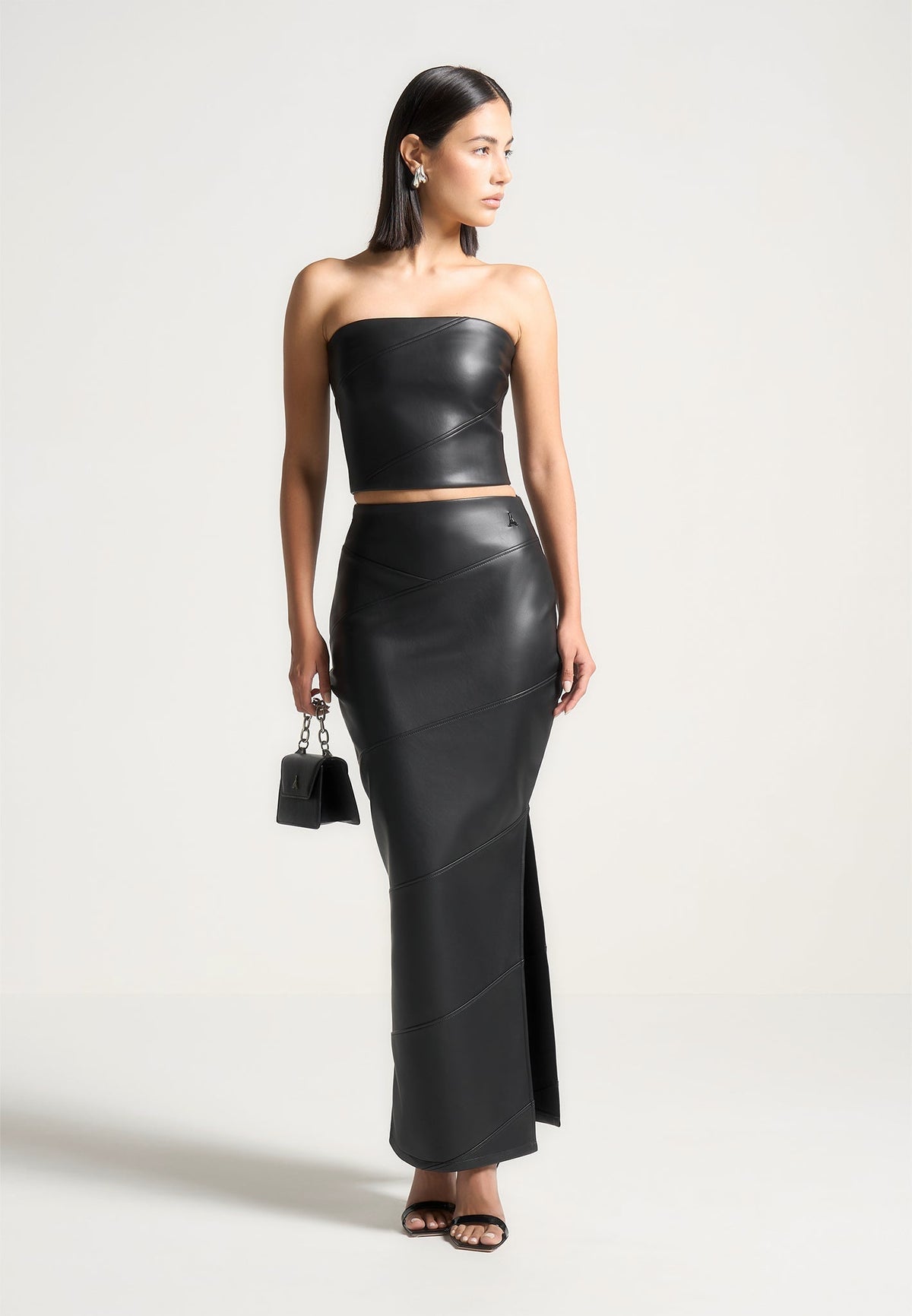 Daisy - Leather Midaxi Skirt - Black