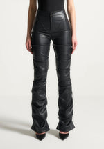 caroline-tacked-leather-fit-and-flare-trousers-black