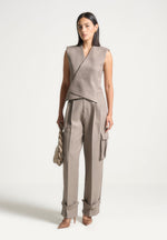 laurence-textured-tailored-wrap-waistcoat-taupe
