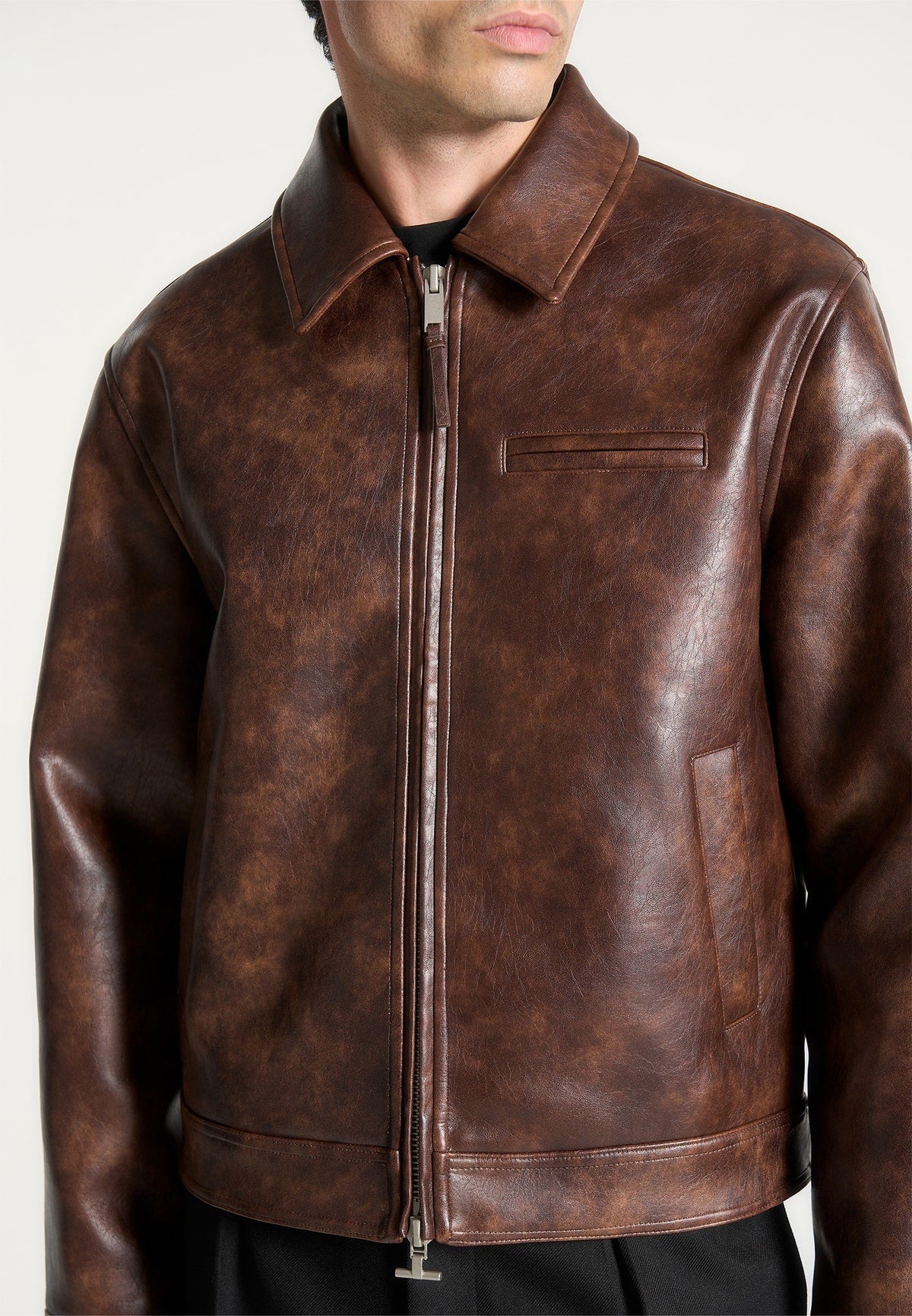 Byron - Vintage Leather Jacket - Brown